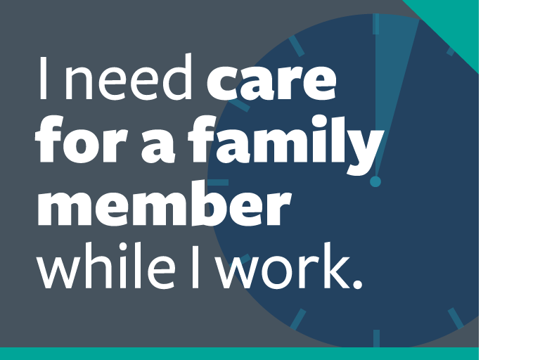 word graphic: "i need care for a family member while i work."