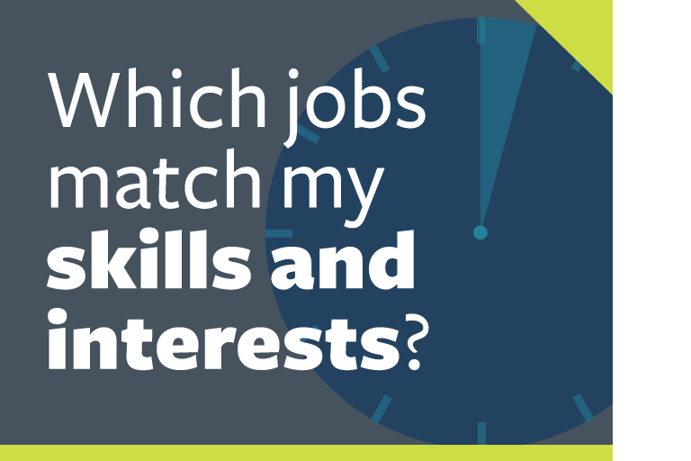 word graphic: "which jobs match my skills and interests?"