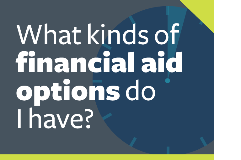 word graphic: "what kinds of financial aid options do i have?"